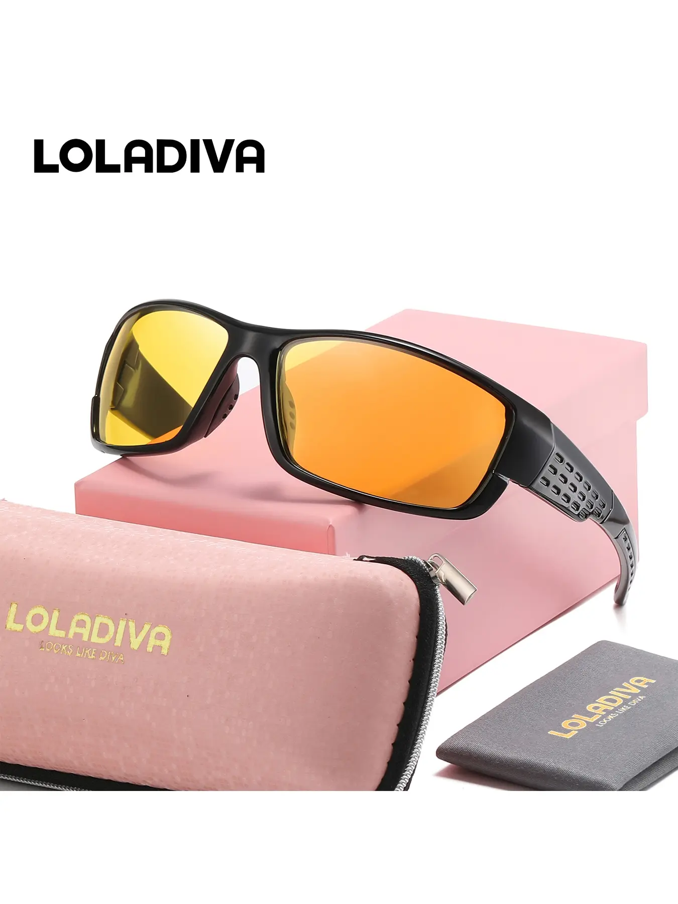 LOLADIVA Unisex Classically Designed Rectangular Frame Sunglasses Casual Style Full Frame Sunglasses UV400