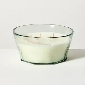 5-Wick Textured Glass Eucalyptus and Santal Jar Candle 32oz Green - Hearth & Hand with Magnolia