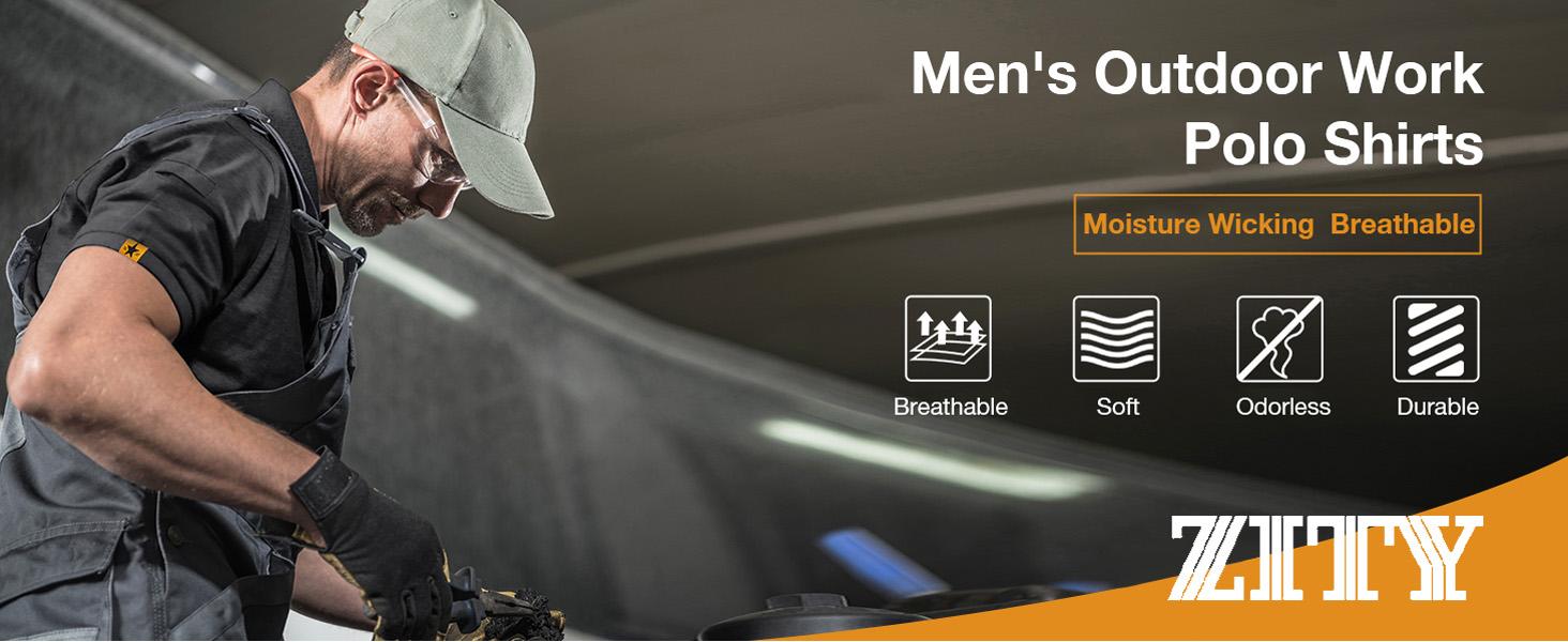 ZITY 3 Pack Mens Polo Shirts Short Sleeve Golf Shirt Performance Moisture-Wicking Athletic Casual Collared Shirts