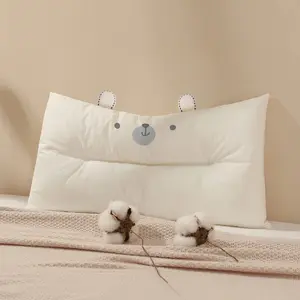 Choc Chick Toddler Pillow for Sleep Training, 20x14 Inches Kids Pillow, Cute Bear Shape Soft Child Pillow, Machine Washable & Breathable Cotton Pillow for Sleeping