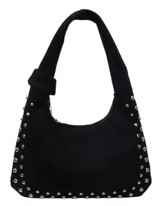 Women's Rivet Design Stylish Crossbody Shoulder Bag, Rock Style Suede Leather, Fashionable Versatile Accessory for All Occasions
