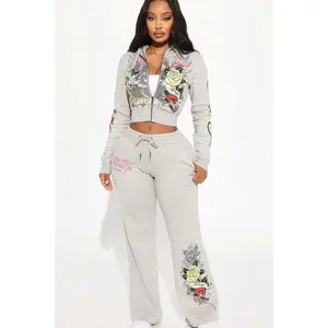 Ed Hardy Rose And Sword Sweatpant - Heather Grey R