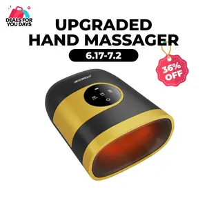 CINCOM New Hand Massager, Cordless Finger Soother with Gentle Warmth, Customizable Comfort Settings, Easy-to-Read Display, Rechargeable, Perfect for Relaxation, Ideal Gift for Loved Ones Blue