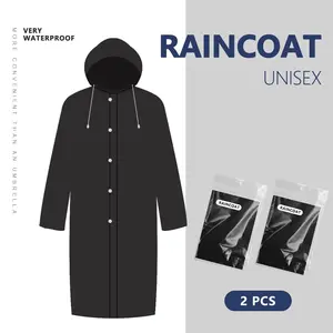 Disposable Rain Jacket Adult Unisex Waterproof Long Coat with Detachable Hood Full Body Protection for Hiking Fishing Outdoor
