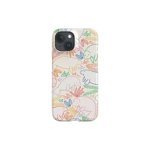 [New Arrivals]Manatee Coral Reef Phone Case: Rainbow Sea Cow Design