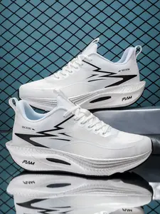 Shock-Absorbing Running Shoes, Ultra-Light Breathable Textile Design, Thick Sole Style, Outdoor Exercise Footwear, Comfortable Sports Sneakers, Shock Absorption