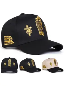 Unisex Jesus Prayer Cross Baseball Cap, Adjustable Snapback Cap Sun Protection Casual Hat for Spring & Fall, Outdoor Travel Beach Vacation