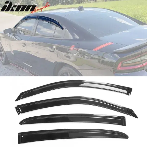 Fits 11-23 Dodge Charger Window Visors Acrylic Sun Guard Rain Deflector 4Pc Set