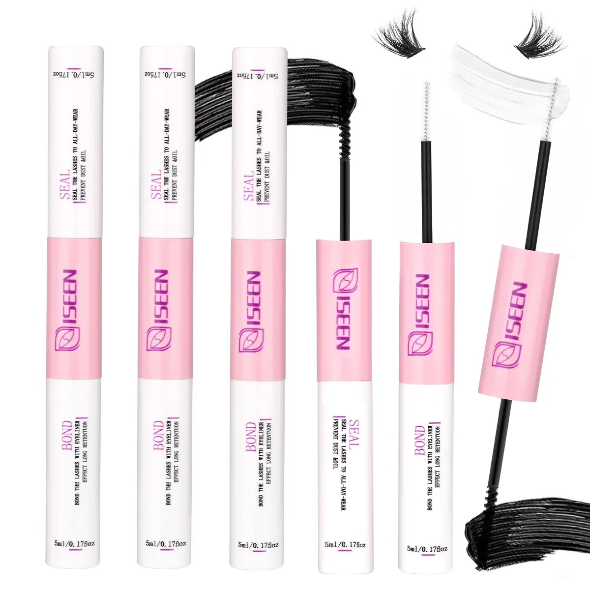 Bond and Seal,  Lash Glue Strong Hold Lash Cluster Glue 2 in 1 Lash Bond and Seal Waterproof Long Lasting Cluster Lash Glue All Day Wear 2 In 1 Eyelash Bond And Seal For DIY Eyelash Extensions Diy False Eyelashes Makeup Cosmetic