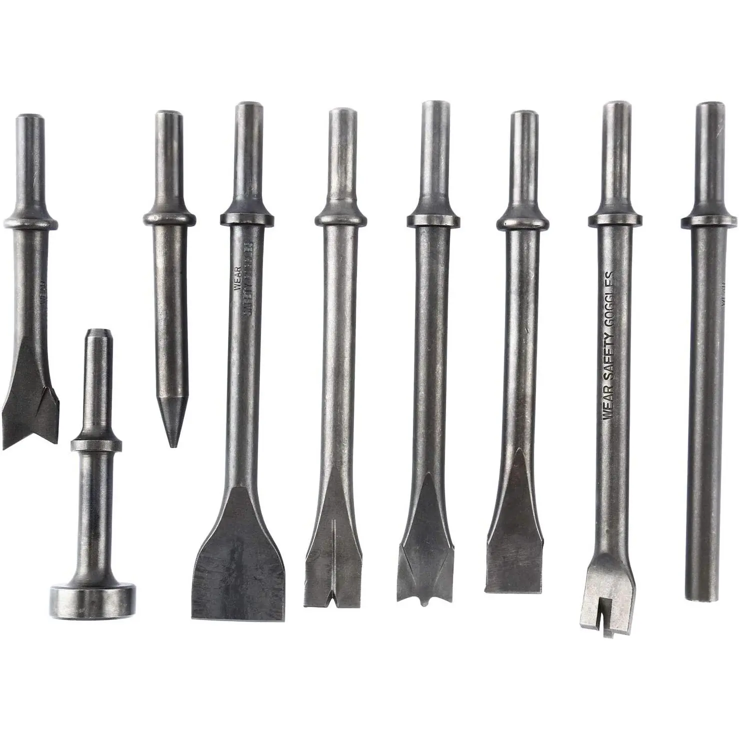 Pneumatic Chisel Set 9pcs Air Hammer Punch Chipping Bits
