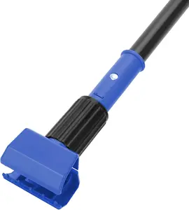 Commercial Heavy Duty Mop Handle, 57.5" Long Metal Industrial Mop Stick with Jaw Clamp, Wet Gripper Mop Head Replacement Holder for Floor Cleaning (Blue)