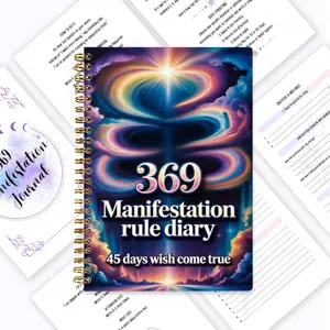 369 Manifestation Plan Notebook, Numerology + Attraction Law Manual, Gratitude Record Multi-functional Notebook, Emotional Healing & Self-Care, Essential for Spiritual Growth, Emotional Release, Spiritual Rituals, Accelerate the Realization of Your Wishes