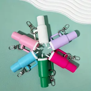 Mini Water Tumblr Bottle Keychains Set - Durable PVC, Perfect for Backpacks & Cars - Unique Gift Idea