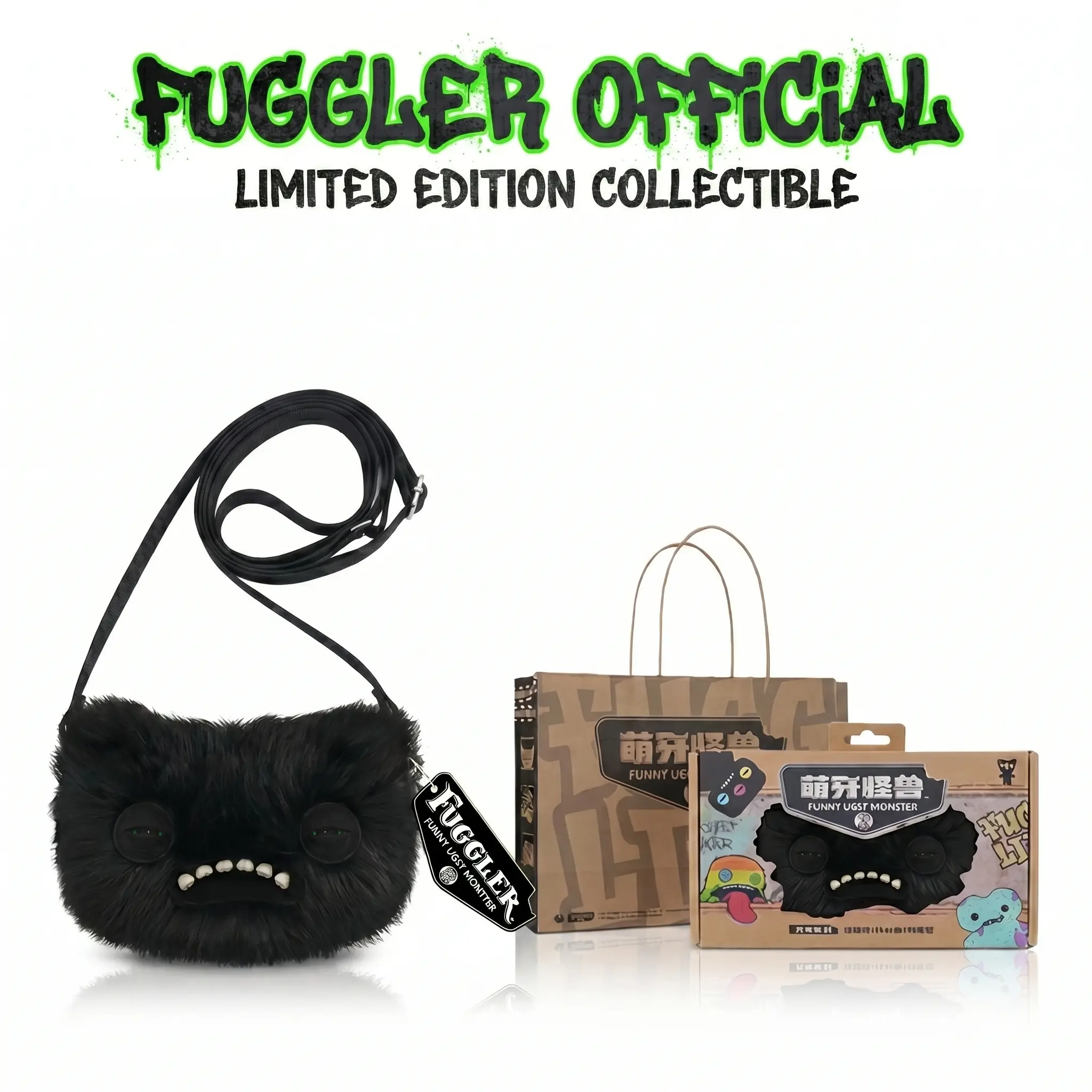 Funky Plush Monster Crossbody Bag for Women, a Unique Shoulder Purse with Ugly Teeth and Zipper Mouth, Fashionable Accessory Gift, Fashionable Bags