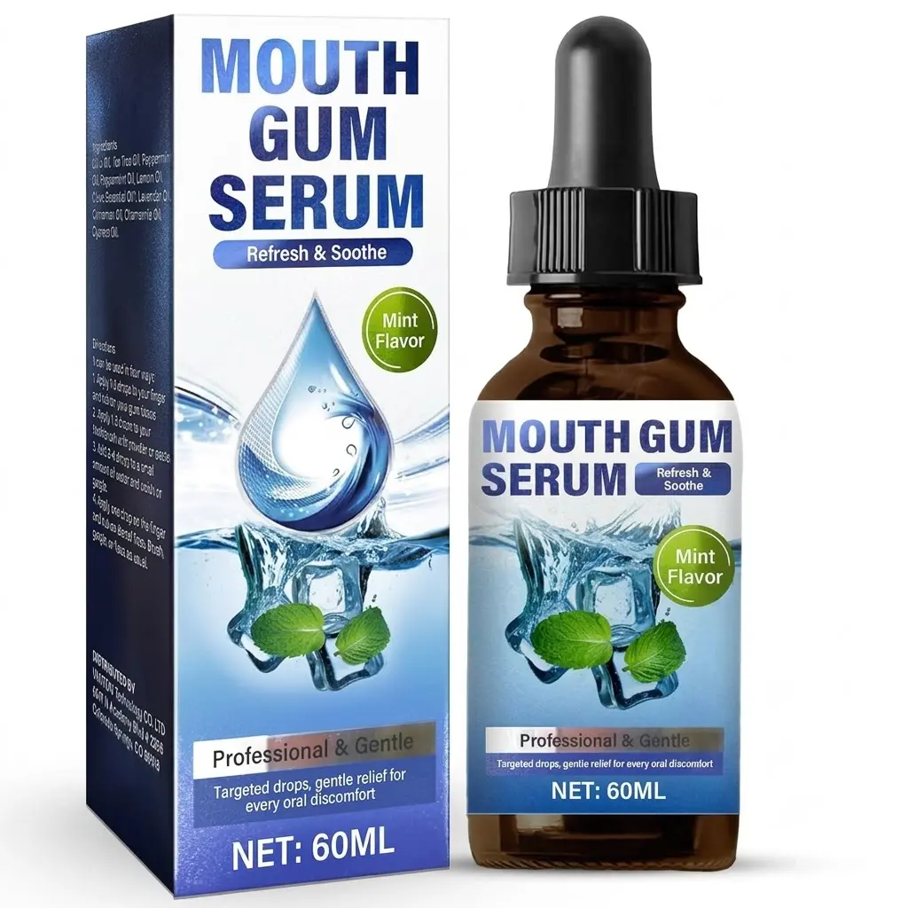 Gum Restore Drops, 60ml Alcohol-Free Oral Care Drops for Receding Gums, Dry Mouth & Fresh Bad Breath, Mint Flavor