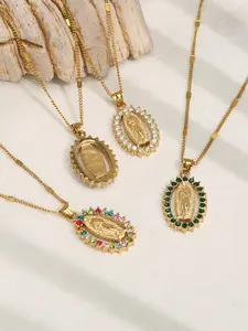 St. Mary Pendant Necklace Accessory, Luxurious Unique Women's High-End Simple Versatile Jewelry, Elegant Minimalist Design