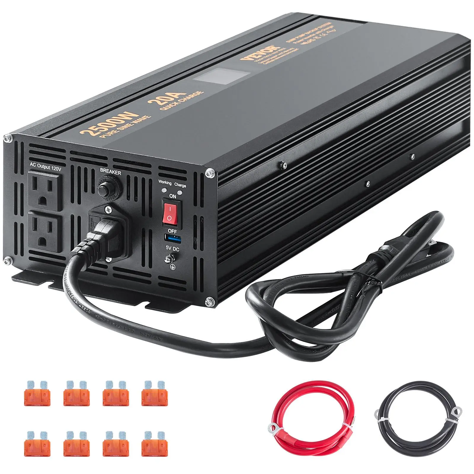 【summerfinds】VEVOR 2500W Sump Pump Battery Backup System, LCD Display, Auto Switches to Battery Inverter Power for Continuous Sump Pump Operation, Sump Pump Battery Backup Inverter for Emergency and Power Outage