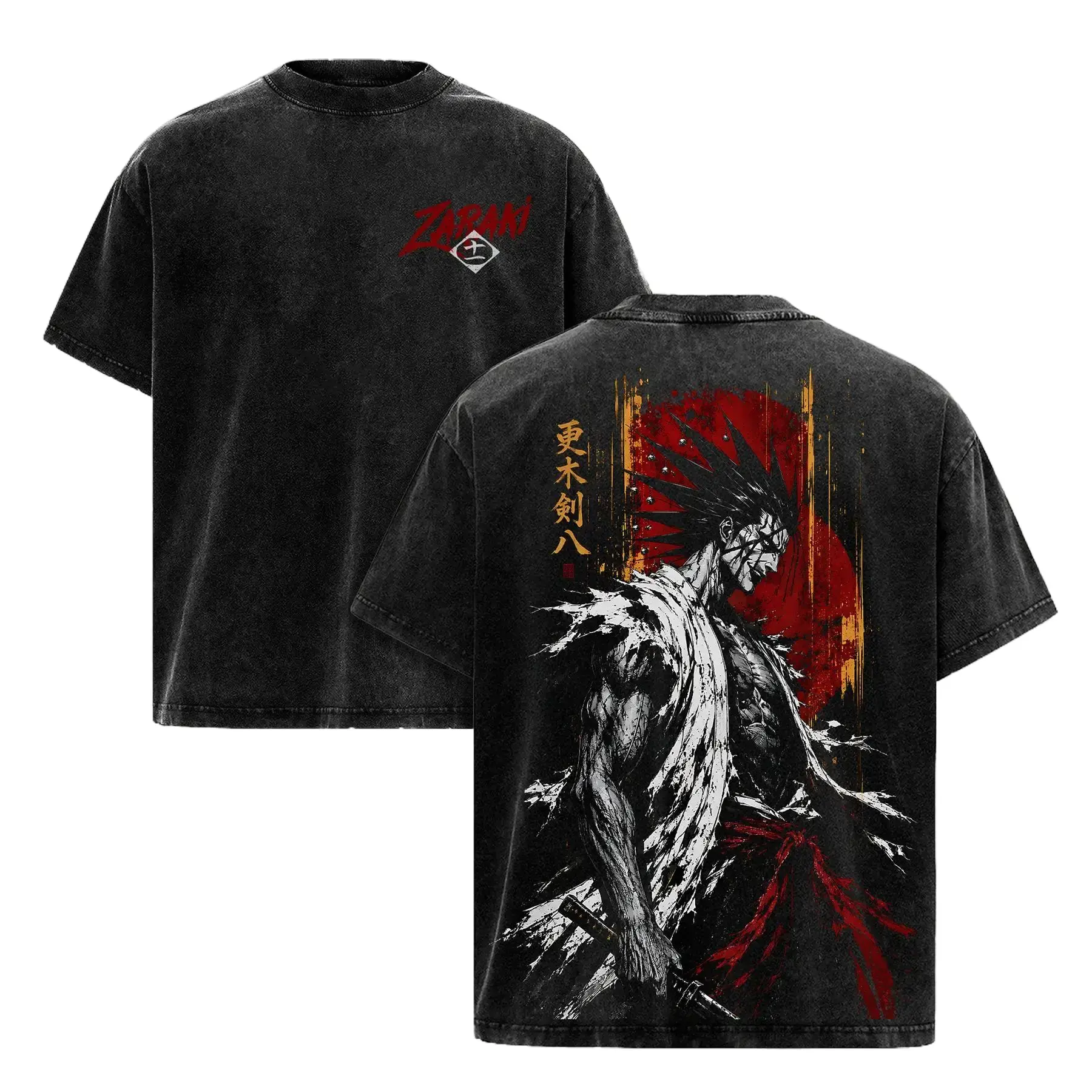 Zaraki Kenpachi Bleach Tee – Kenpachi Zaraki Vintage Washed T-Shirt | Battle Maniac | 11th Division Captain | Thousand-Year Blood War Final Part | The Calamity Anime Manga Graphic Tee | Heavy Cotton Unisex Oversized Streetwear Top
