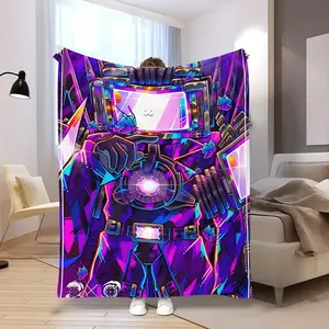 1pc Colorful and Funny Toilet Man HD Flannel Blanket, Comfortable and Skin-friendly, Casual Blanket, Suitable for Home, Sofa, Dormitory, Camping, Travel, Bed, A Multi-purpose Gift Blanket