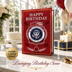 Funny Presidential Real-Voice Talking Pop-Up Greeting Card, Audio Interactive Birthday Gag Gift for Him/Her, Office Stationery Greeting Card