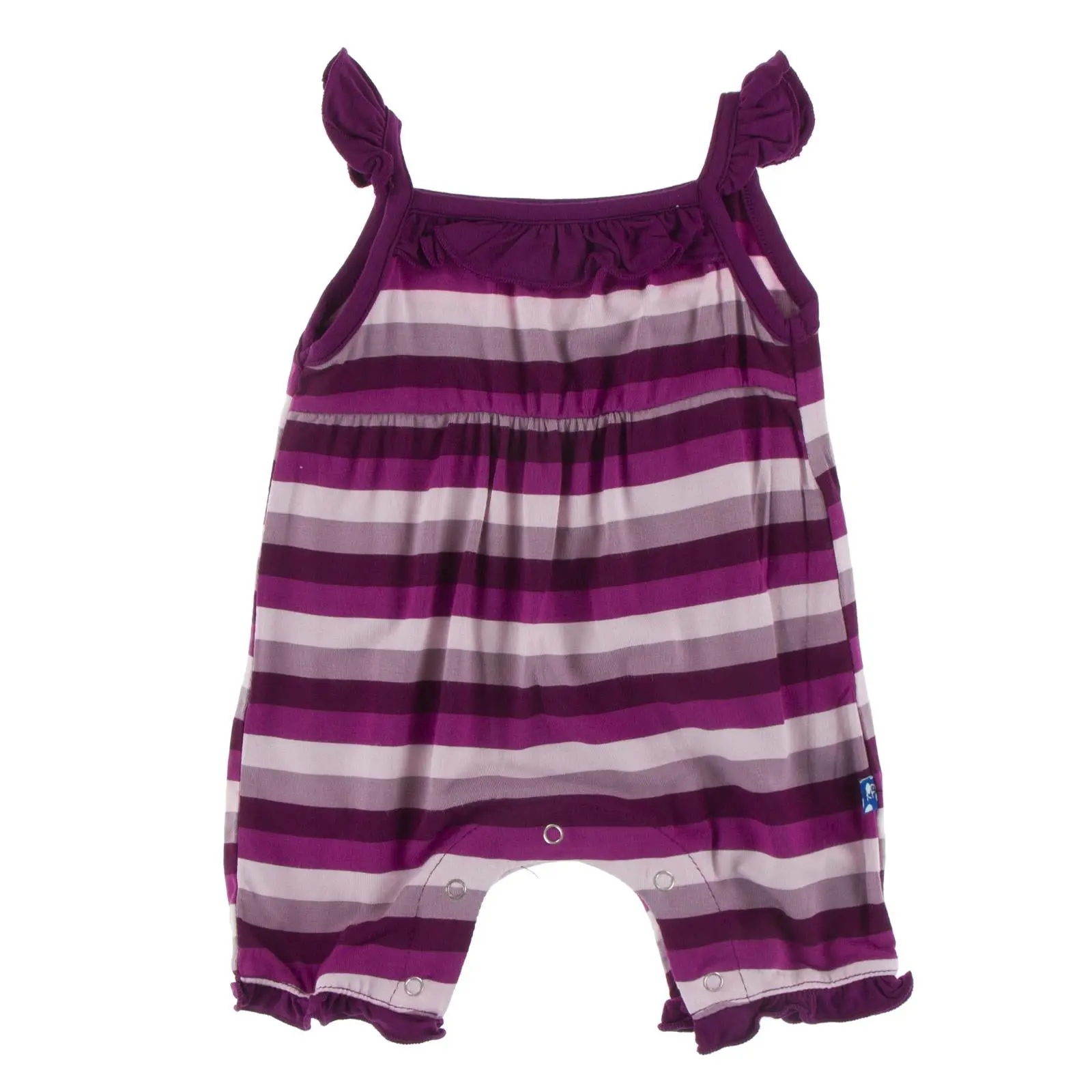 Print Wing Romper in Coral Stripe