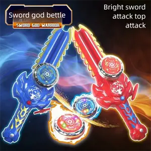 LED Spinning Top Sword Toy for Boys - 4-in-1 Battle Gyroscope  transforms ordinary play into an immersive adventure with realistic combat sounds and vibrant glowing effects,Strike with a sword,
