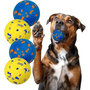 Indestructible  Ball , Durable  Tennis Balls for Aggressive Chewers, High Bounce & Floating Balls for Dogs, Jolly Ball for Fetch in Yard, Beach & Pool(4 Pack)