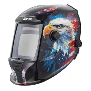 VEVOR Welding Helmet Auto Darkening, 3.94" x 3.15" True Color Welding Hood, 1/1/1/1 Solar-Powered Welder Mask 4 Arc Sensors, Wide Shade 4/5-9/9-13 for TIG MIG ARC Weld Grinding Cutting - METIS Series