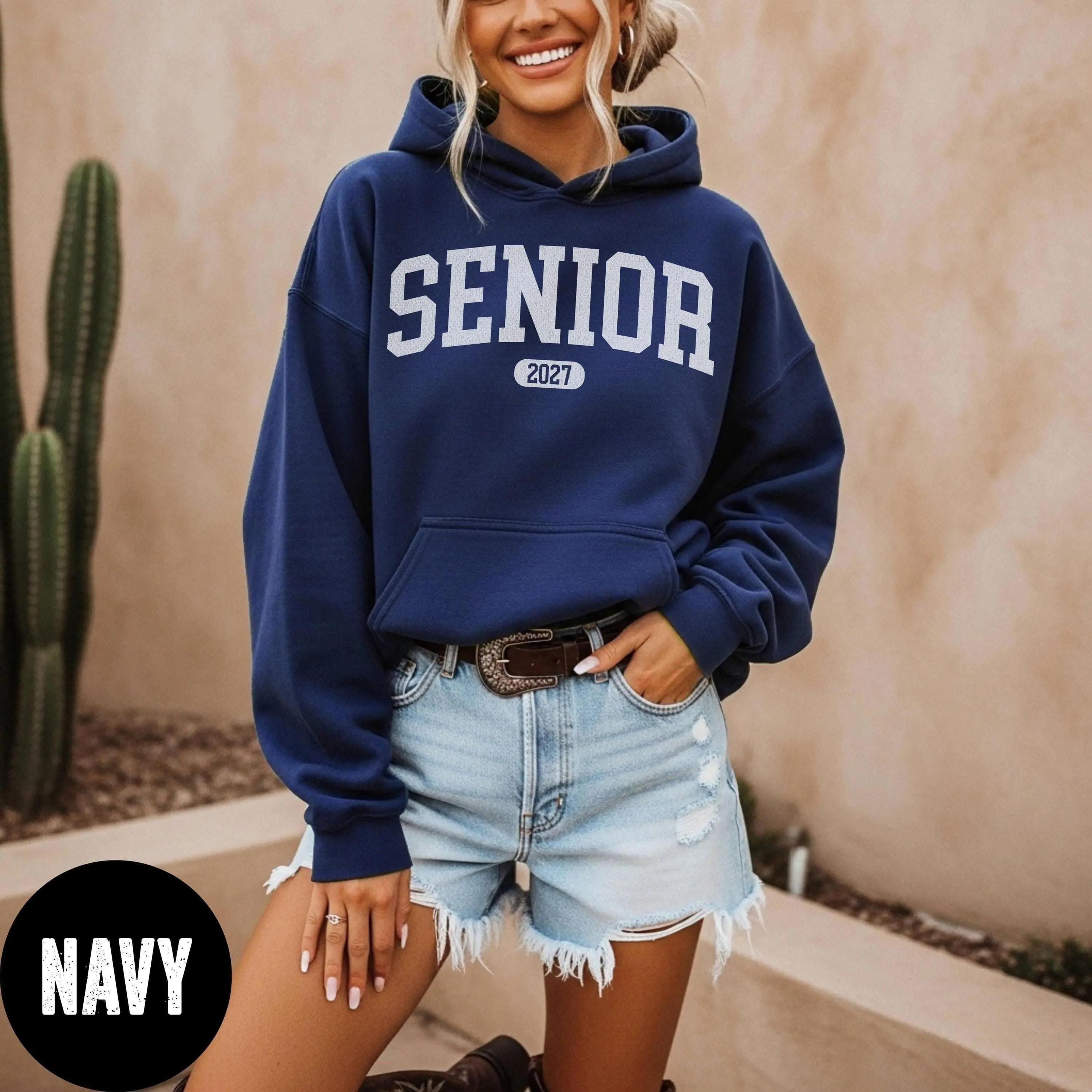 Retro Senior 2027 Hoodie, Distressed Senior Hoodie, Graduate Gift Hoodie, College Graduate Hoodie, Senior Gifts