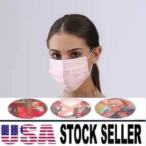 50 Pcs Disposable Pink Color Face Mask 5 Layer C.E Approval FFP2 95% Healthcare Virus Protective Protection Kiddie