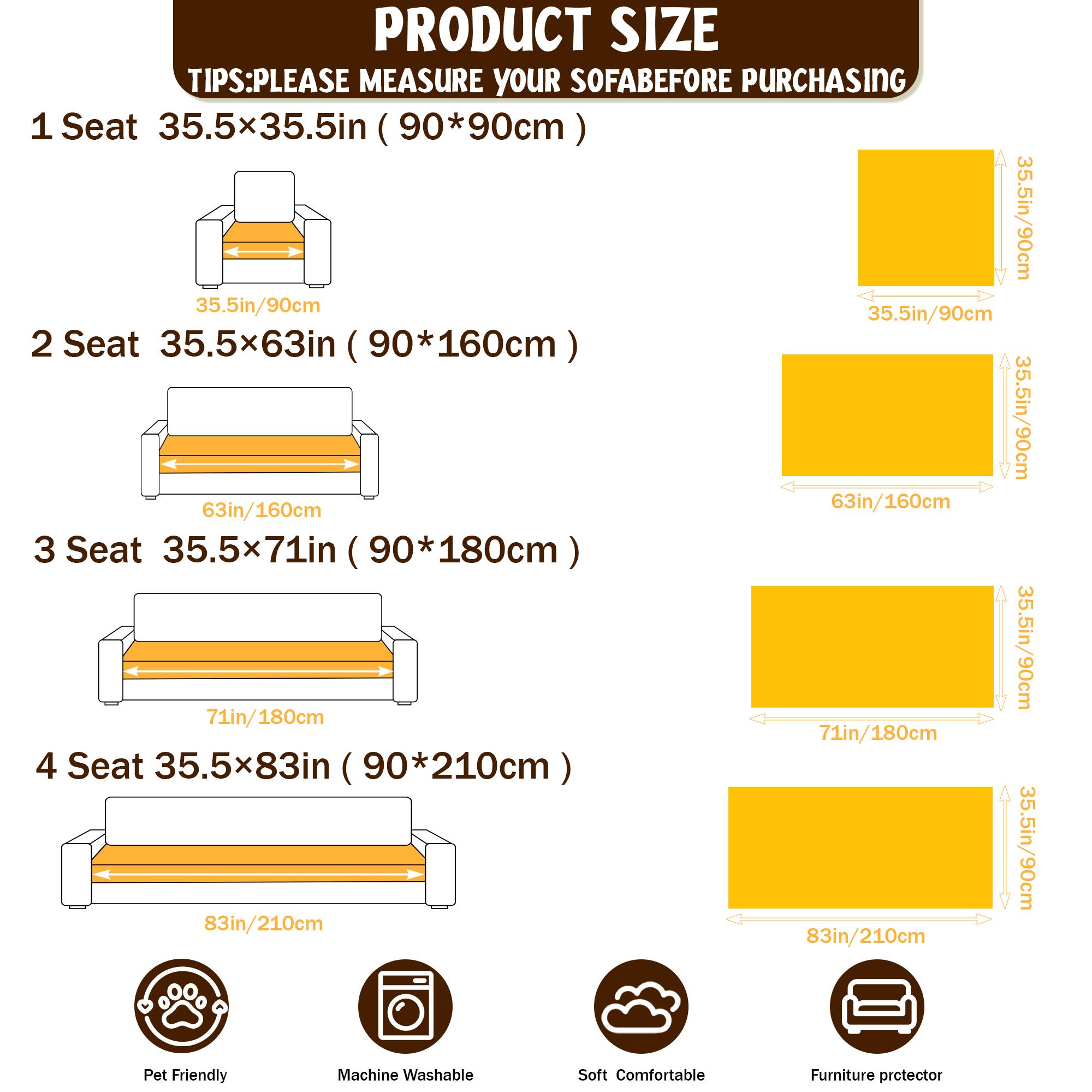 Bepatio 1 Count Jacquard Sofa Cover 1-4 Seat, Solid Color Ultra Soft Slipcover for Stain, Pet Hair & Dustproof, Machine Washable Anti-Slip Bench Couch Cover, Pet Friendly Sofa Towel Mat for Living Room, Dormitory, Hotol