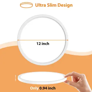 15.8 Inch 2 Pack Flush Mount LED Ceiling Light, 36W Ultra Thin LED Ceiling Light, 3000K/4000K/6500K 3 Color Temperature Low Profile Ceiling Light Fixtures for Bedroom, Kitchen, Living Room