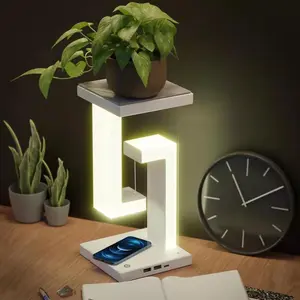 Creative Smartphone Wireless Charging Suspension Balance Lamp Floating For Home Bedroom