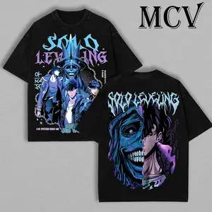 Statue of God T-Shirt - Sung Jin Woo Collection T-Shirt | Solo Leveling Anime Clothing | Washed Heavy Cotton Tee | Perfect Gift for Manga & Anime Fans | Gift for Him & Her