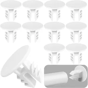12 count Closet Rod End Caps, Wear-Resistant Curtain Rod Pole Endcaps, White Hang Bar Plug Caps for Home Bedroom Living Room Curtain Bracket Accessories