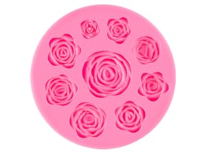 Flower Silicone Fondant Molds, 4 Pack | Daisy Rose Flower Chocolate Candy Molds, Non-Stick, for Cupcake Topper, Cake Pop Decoration