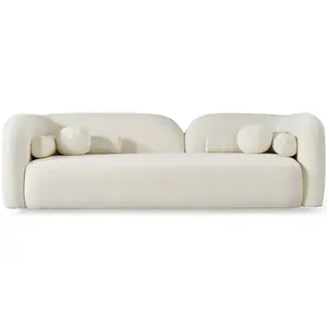 Bodrum Ivory Boucle Curved Sofa