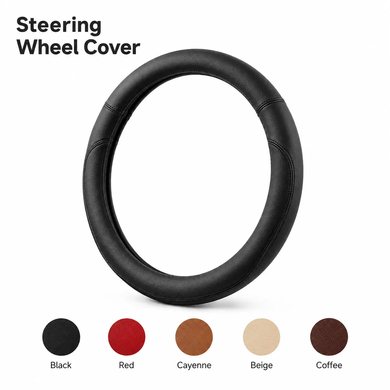 Slipuf Steering Wheel Cover, Soft Touch Non-Slip Car Wheel Grip Cover, Comfortable Auto Interior Accessory for Daily Driving