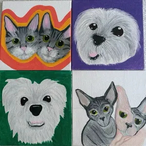 Mini 4x4 custom hand drawn PET Portrait!