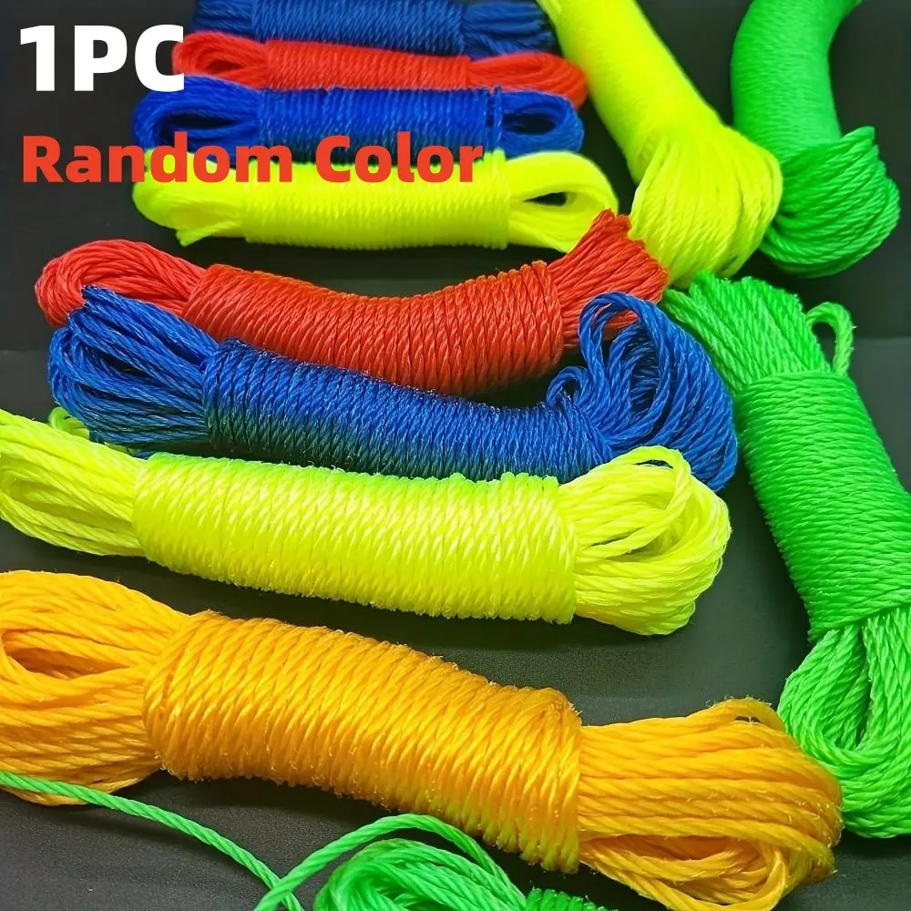 Colorful Clothes Drying Rope 20m Roll, Random Colors, PP Nylon Laundry Line, 787.4 Inches Long, Durable and Reliable