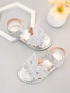 Girls' Flat Sandals with Bow Decor, Elegant Minimalist Design, Non-Slip Lightweight, Suitable for Party, Casual, Outdoor Wear