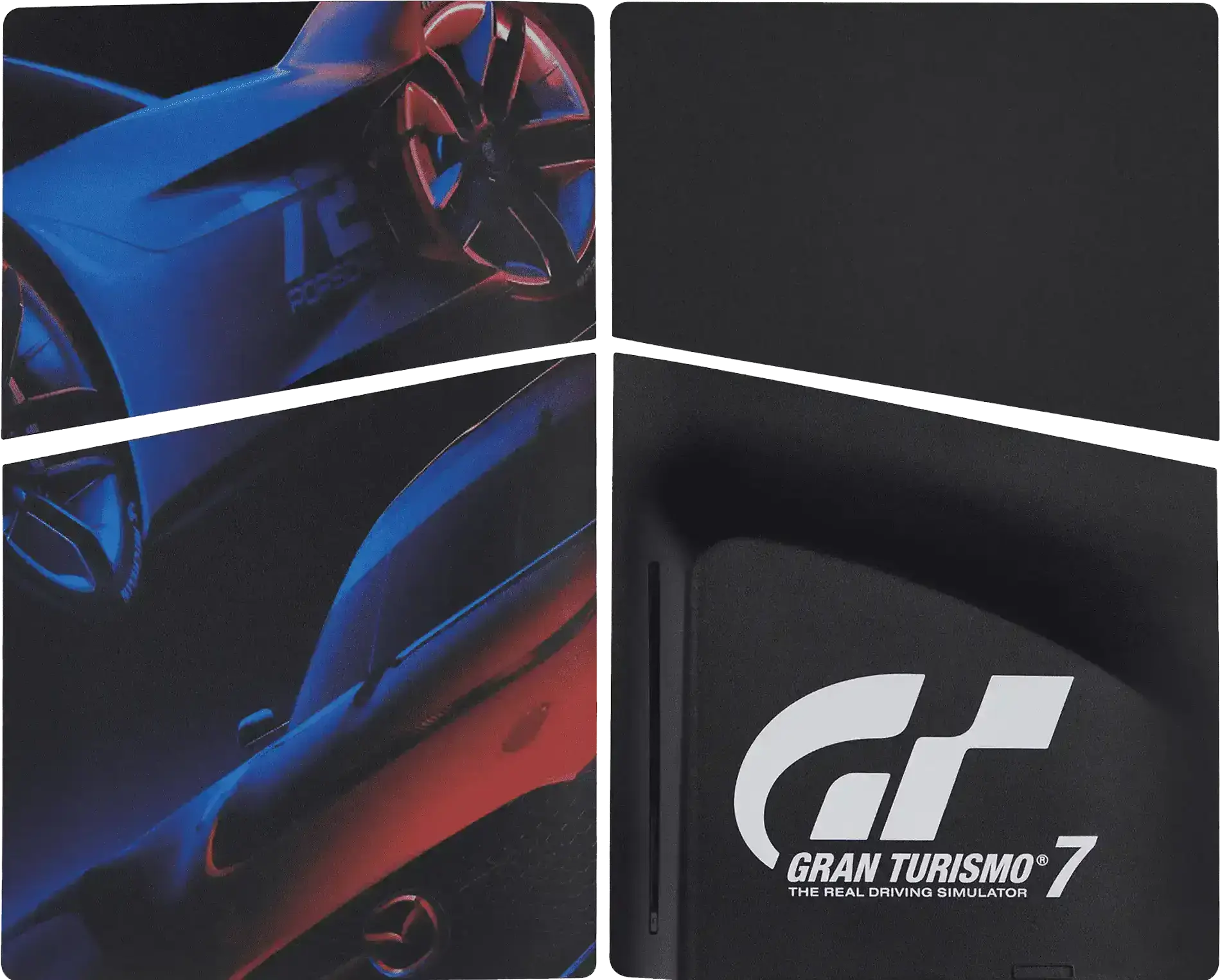 PS5 Slim Disc Edition Faceplate Cover - Top & Bottom, Gran Turismo 7 Themed Console Accessory for Sony PlayStation 5