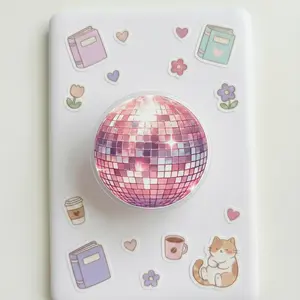 Pink Disco Ball Kindle Clear Case Cute Bookish Aesthetic Reader Design