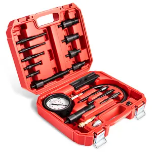 TU-15B / TU-15A Diesel Engine Compression Gauge Tester with Gauge & Adapters, Cylinder Pressure Meter Tester Tool Kit for Trucks Cars