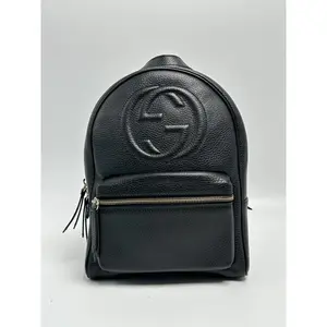 Pre-owned GUCCI leather Backpacks Soho Backpack Black ZS121GG
