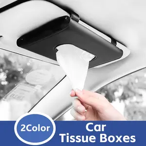 Car Sun Visor Paper Towel Holder PU Leather Hanging Car Organizer Essential Storage Item Car Interior Decorative Storage Supplies Car Tissue Box
