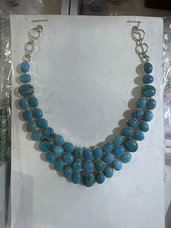 Sterling Turquoise Bib Necklace