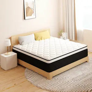 queen size mattress 12 14 inch Twin Full Queen King Mattress, Gel Memory Foam, Individually Wrapped Pocket Springs, Medium Firmness, Zoned Pressure Relief Design, Boxed Mattress, High-density Foam Layer, mattresses, colchones para cama
