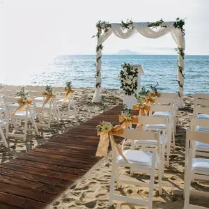 6/12FT Roll Out Garden Pathway 1/2pcs, Wooden Walkway With Non-Slip Surface Outdoor Garden Boardwalk Decorative Wood Path For Wedding, Beach, Patio