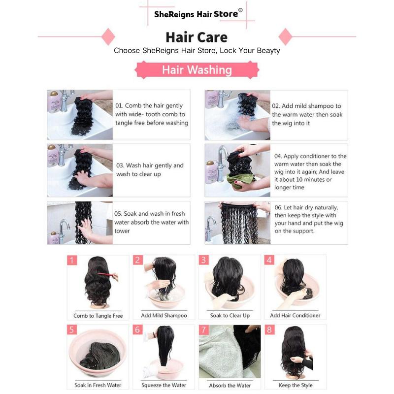 SheReigns Hair Ready To Wear Lace Closure Wig Body Wave Glueless Wig Human Hair 5x5 Pre Cut Lace Closure Wigs For Women 180 Density Brazilian Real Human Hair 13x4 Drawstring Glueless Lace Front Wig